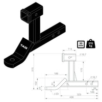 TAG Dual Use Tow Ball Mount - 50mm Square Hitch