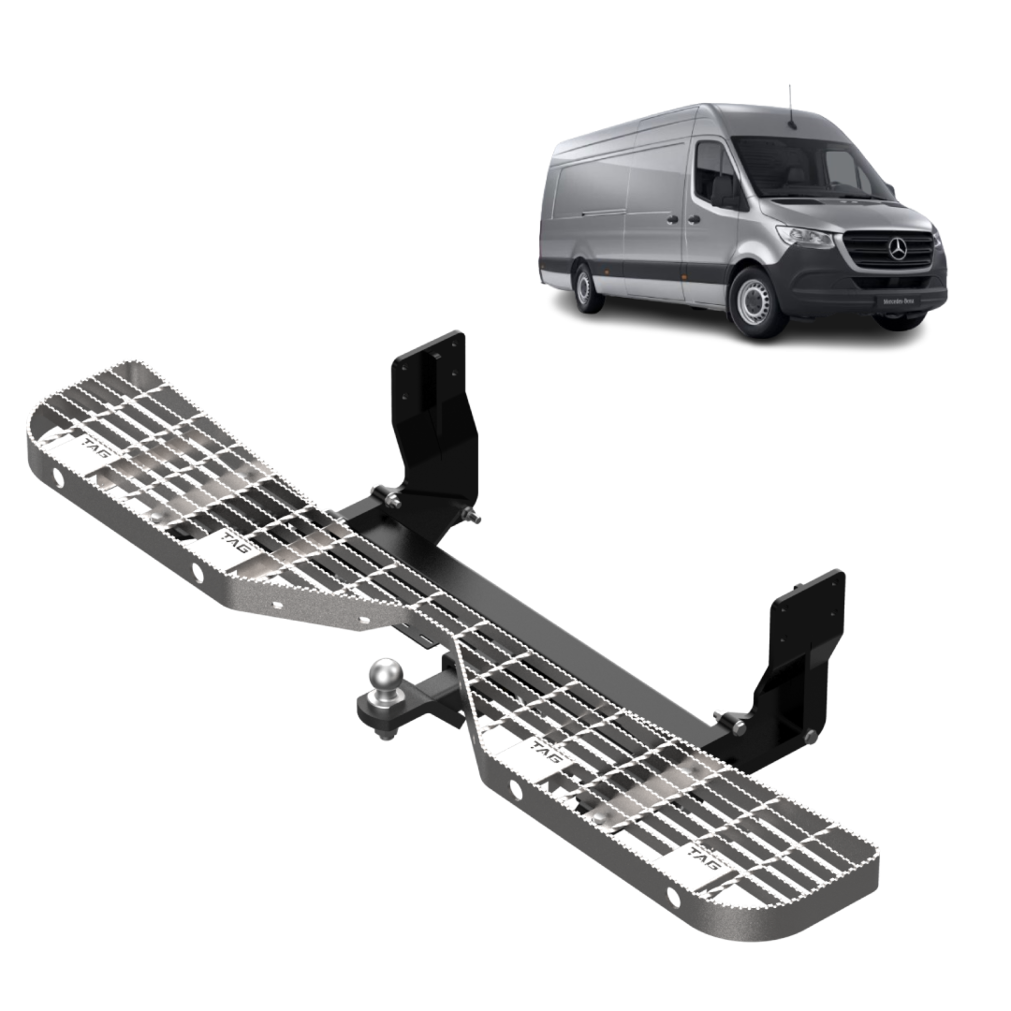 TAG Rear Step & Towbar for Mercedes Sprinter Van 907 (VS30) Wide Chass