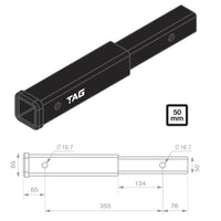 TAG Hitch Extender - Length 356mm, 50mm Square Hitch