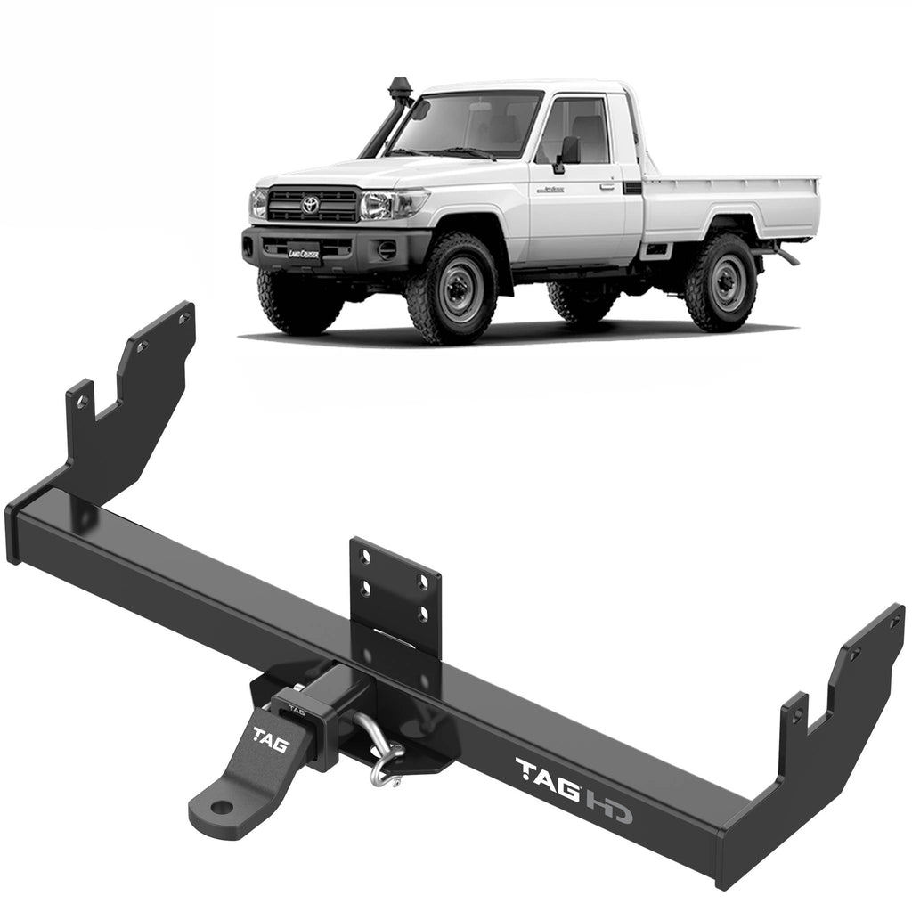 TAG HEAVY DUTY TOWBAR for Toyota Landcruiser 75 Series / 79 Series. Single Cab models only 1985-07/2012.