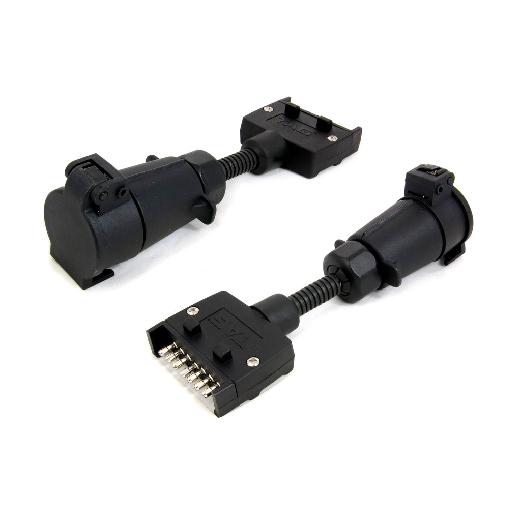 TAG Trailer Adapter - 7 Pin Flat Plug to 7 Pin Large Round Socket